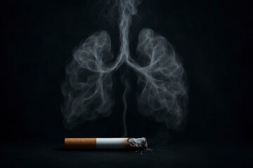 Cigarette Smoke Forming Human Lungs Symbol