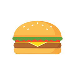 Tasty burger with sesame seeds cheese and lettuce cheeseburger fast food