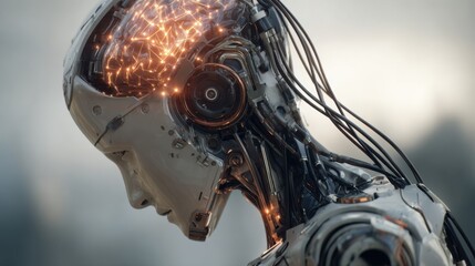 android head glowing neural network