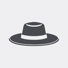Dark grey fedora hat with white band headwear fashion