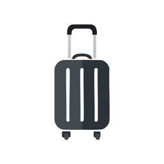 Dark grey rolling suitcase with black handle and wheels luggage travel