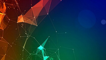 Abstract polygonal network graphic with vibrant colors