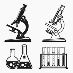 Microscopes and laboratory glassware laboratory equipment science