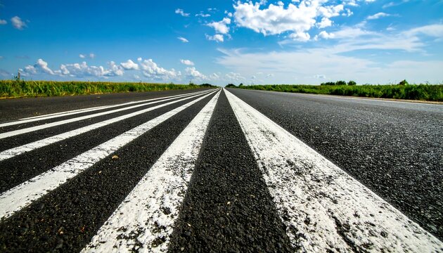 Empty highway under a summer sky - Powered by Adobe
