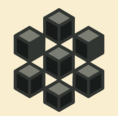 Obraz premium 3d cubes on black
