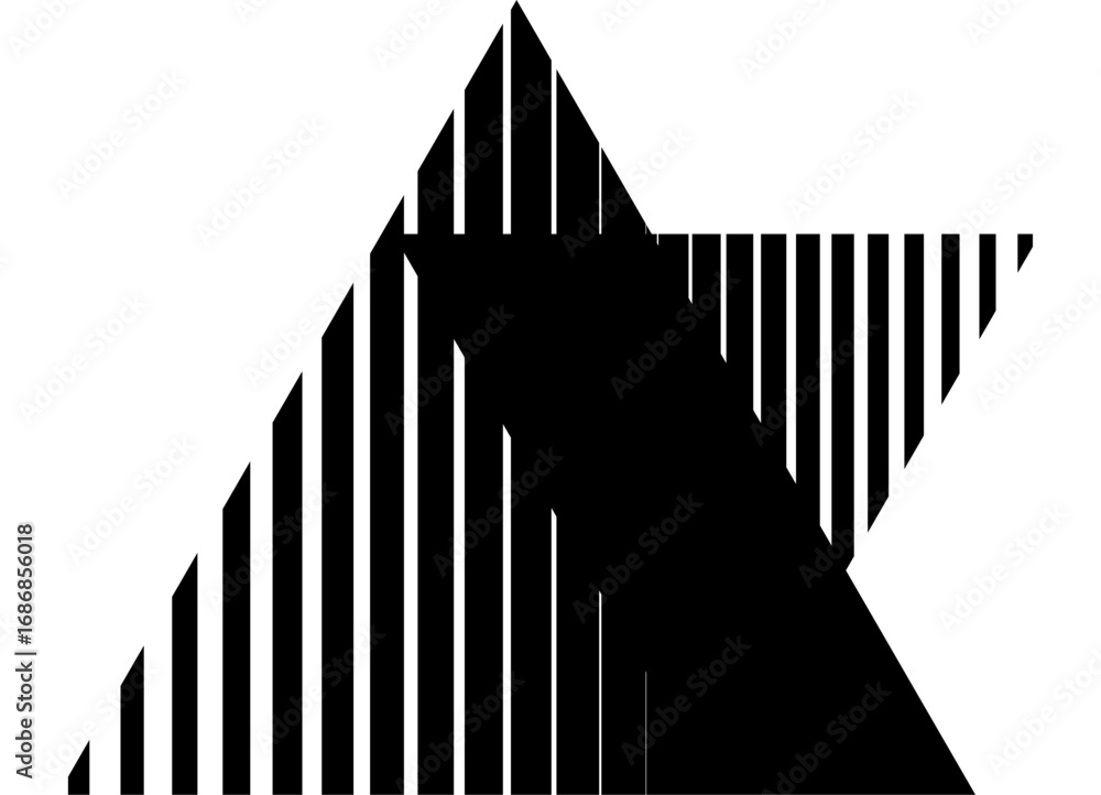 Poster abstract vector pattern of black triangles on white background. striped design element. sport vector