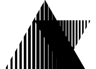 Abstract vector pattern of black triangles on white background. Striped design element. Sport vector background of lines.