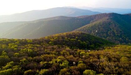 Mountainous landscape at dawn
