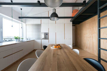 modern luxury dining room interior, 3d render
