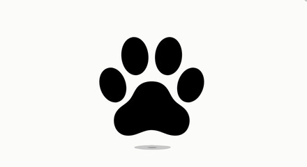 Minimalist Vector SVG Icon of Animal Paw Print in Flat Design with Black Silhouette for Web and Mobile Applications