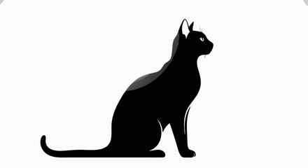 Minimalist Black SVG Vector SVG Illustration of Cat Silhouette with Elegant Line Art Style for Web and Digital Design