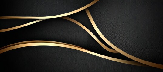 Elegant Interplay of Gold Lines with Rhythmic Modern Presentation and Overlapping Curves Background