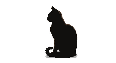 Silhouette Vector SVG Icon of Cat in Modern Minimalist Style Featuring Black Feline Shape for Web and App Design