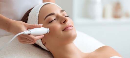 The woman enjoying a relaxing facial treatment at a luxury spa.