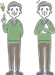 納得理解する男性　全身　ベクター
