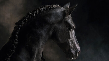 Fototapeta premium black horse portrait