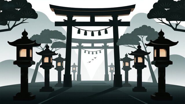 Serene Torii Gate Path