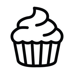 simple cupcake icon vector, dessert icon