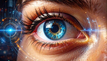 Close-up of an eye with futuristic overlay (1)