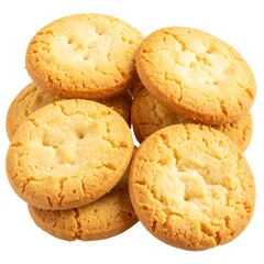 Stack of round, light-brown cookies