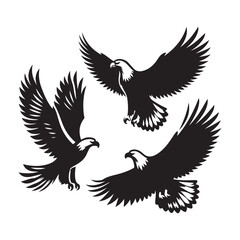 Obraz premium Eagle Silhouettes svg 