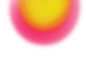 Vibrant glowing gradient circle with yellow center and red soft edges, dreamy abstract cutout design, minimal modern overlay with warm vivid tones.