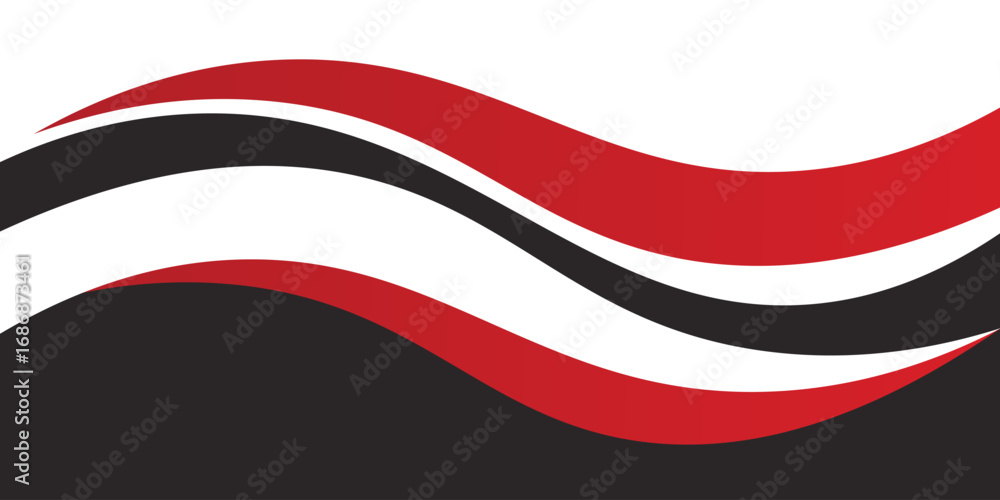Aufkleber abstract red waves are flowing on black and white background. red line background curve element. sui
