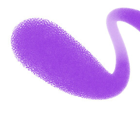 Vibrant purple spray stroke with grainy soft blurred edges. Abstract dreamy glowing gradient cutout...