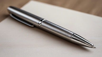 Silver Pen on Paper Mockup
