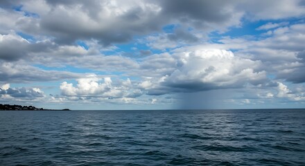 Obraz premium Dramatic clouds over ocean