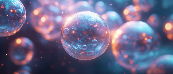 Dreamy Floating Glass Bubbles (Macro)