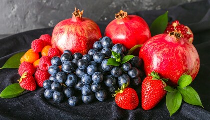 Vibrant display of fresh fruits