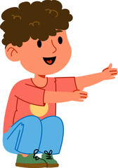 Boy Sitting with Open Arms