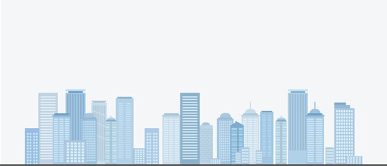 Modern city skyline with tall buildings vector illustration