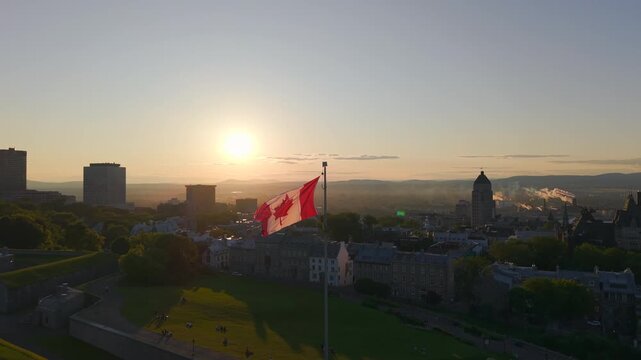 sunset over in quebec city
