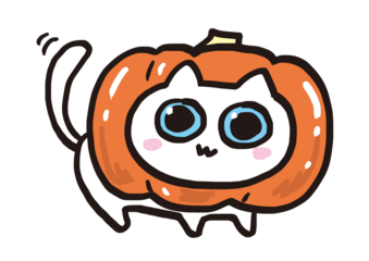 ハロウィンカボチャ猫(やんのかステップ)