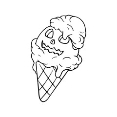 Halloween treat: jack-o'-lantern ice cream