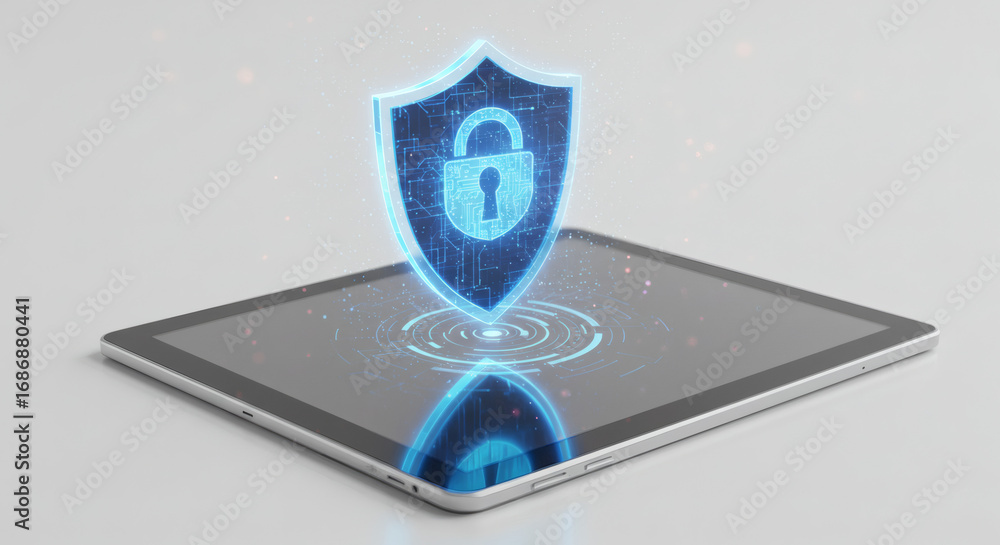 Poster digital shield protecting your data with advanced security