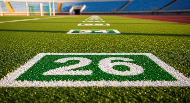 Sports field markings, numbers