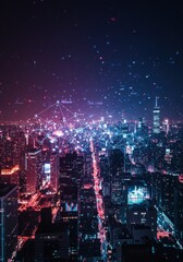 Fototapeta premium Digital network communication connection world city 5G