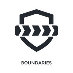 Boundaries Icon Glyph Style. Vector Illustration For Graphic Design