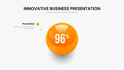 Enterprise Visualization 1 Option Graph Slideshow Design. Elegant Forecast Frame Layout Vector Illustration. Service Innovation One Step Infographic Slide Template.