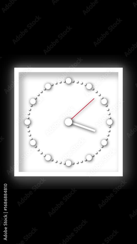 Aufkleber urgent clock animation on black background for time effects vertical video. animated abstract design