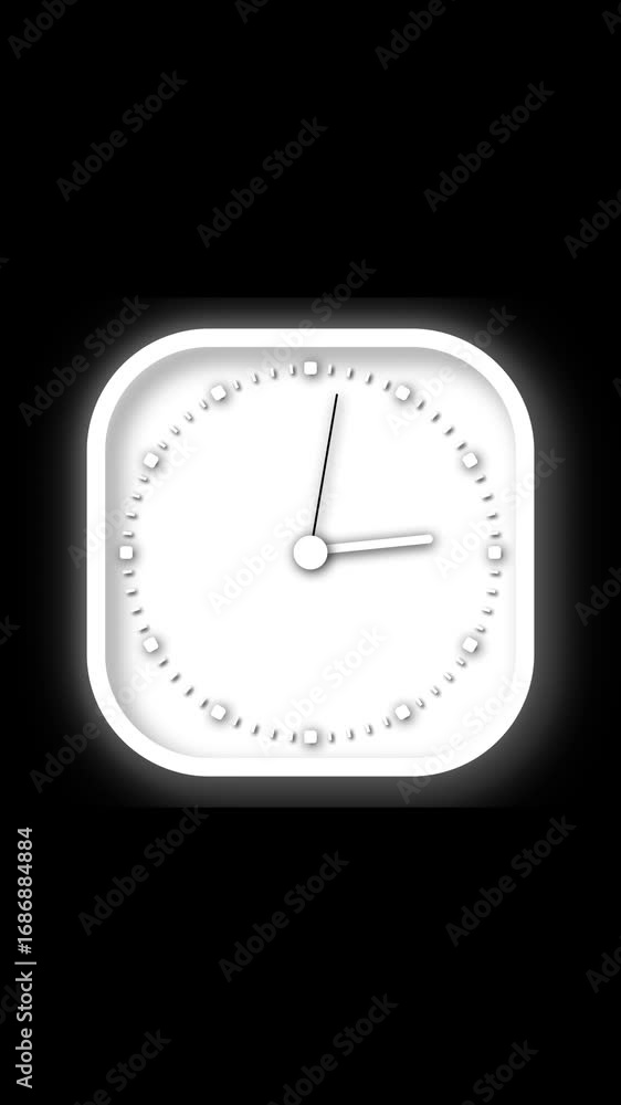 Aufkleber fast wall clock animation for countdown and urgency edits vertical video. elegant neon white square 