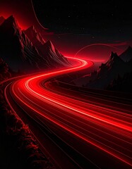 Png neon rays vector abstract background. Red Futuristic technological style. Png Abstract background with speed lines. Vector illustration. Futuristic. The light lines of the road are red