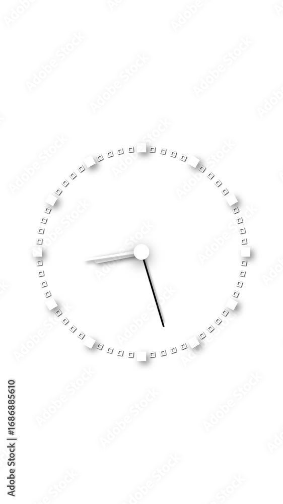 Aufkleber abstract minimalist clock with modern design and geometric minute markers on white background. futur