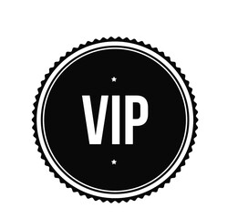 Exclusive VIP badge with crown and laurel wreath in black circle. Premium luxury emblem symbol for membership, access, and elite status. Perfect for branding, events, and invitations.