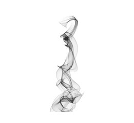 Elegant abstract smoke swirl rising on white background. Soft flowing curves create modern minimal art for digital projects. Perfect for design, texture, and creative compositions.