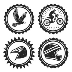 Eagle bird scooter helmet emblems flying rider