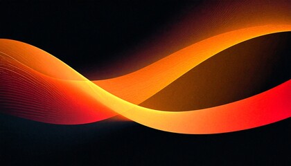 Abstract flowing lines of orange and red on a black background